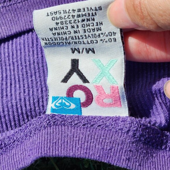 Y2k Roxy Purple Ribbed Henley Longsleeve 💜💜💜 - Picture 8 of 8